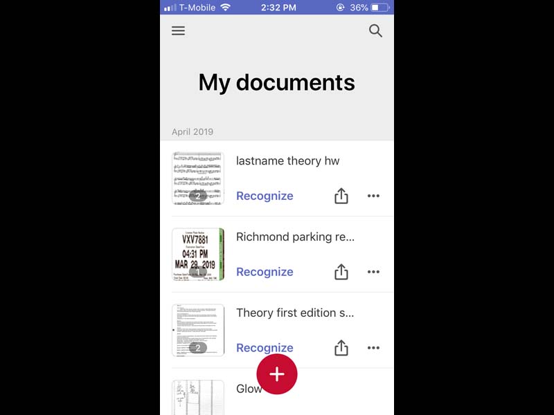 my documents screen