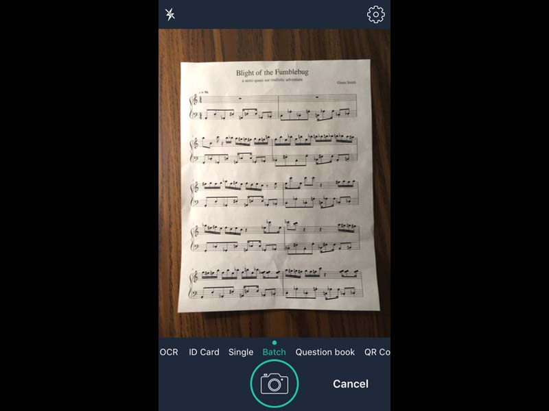 About to take a photo of a document