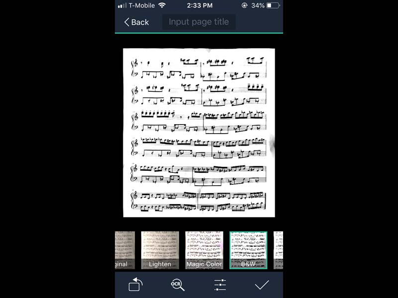 filter selection page